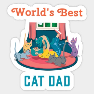 World's Best Cat Dad Sticker